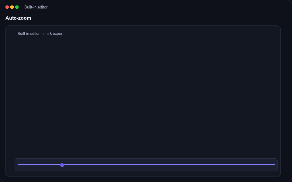 Review a clip in the built-in editor
